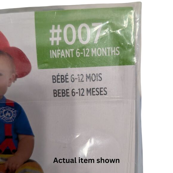 🔥 First Fireman Premier Pompier Baby Costume Infant 6-12 Months Jumpsuit Hat - Picture 4 of 5
